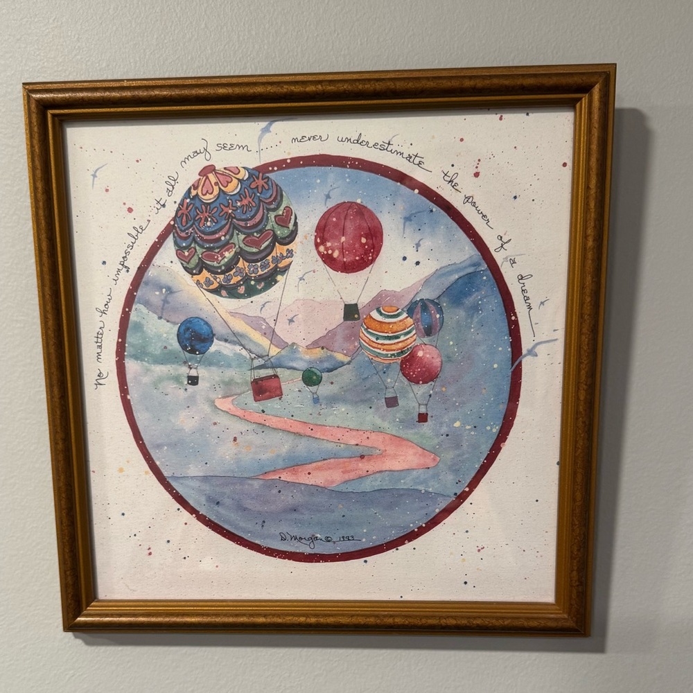 Framed Vintage 1993 D. Morgan "Power of a Dream" Picture